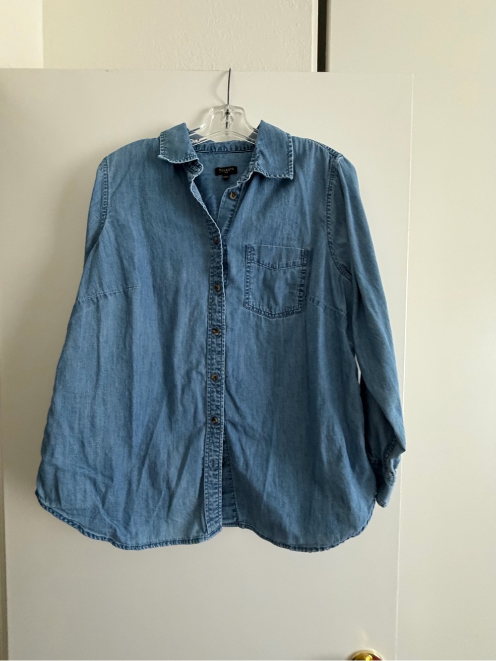 Talbots Light Blue Denim Button-Down Women's Shirt